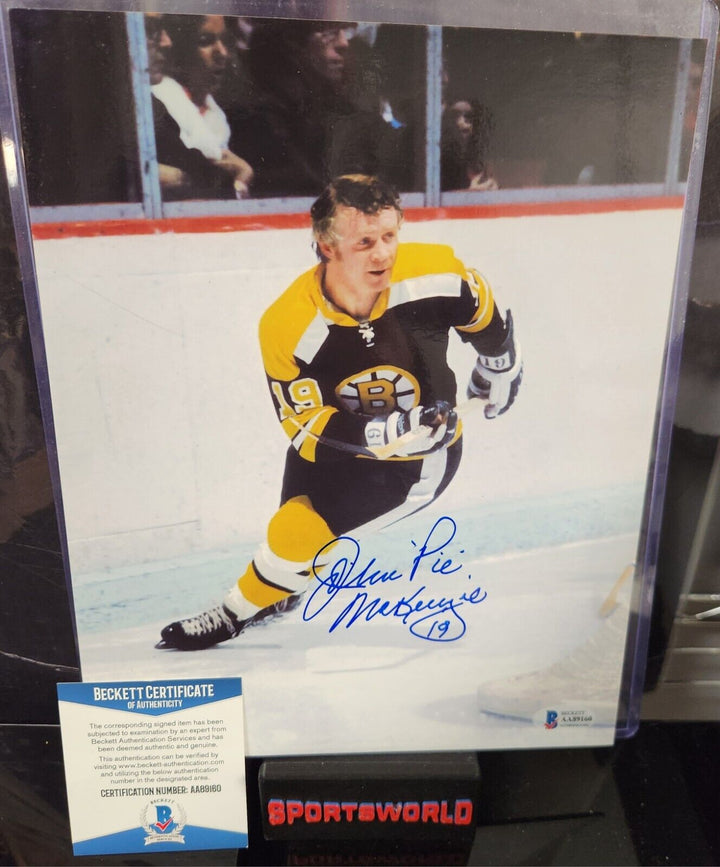 John "Pie" McKenzie Signed 8x10 Photo Boston Bruins Beckett COA