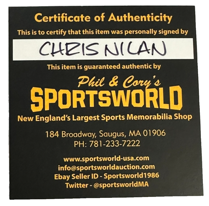 Chris Nilan Autographed Boston Bruins 100th Anniversary Puck NHL