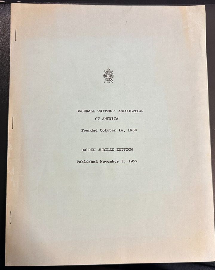 November 1, 1959 Baseball Writers Association of America Report