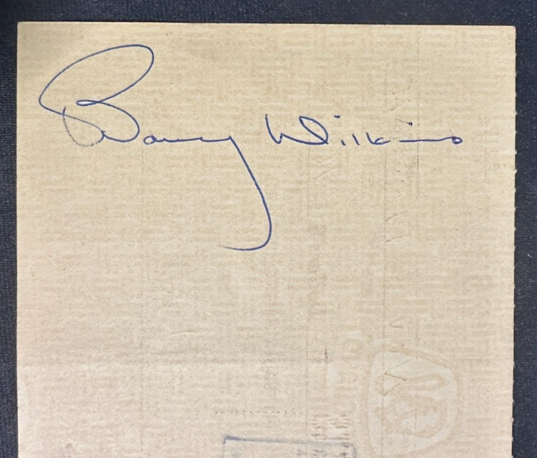 Wren Blair & Barry Wilkins Autographed 1975 Pittsburgh Penguins Payroll Check