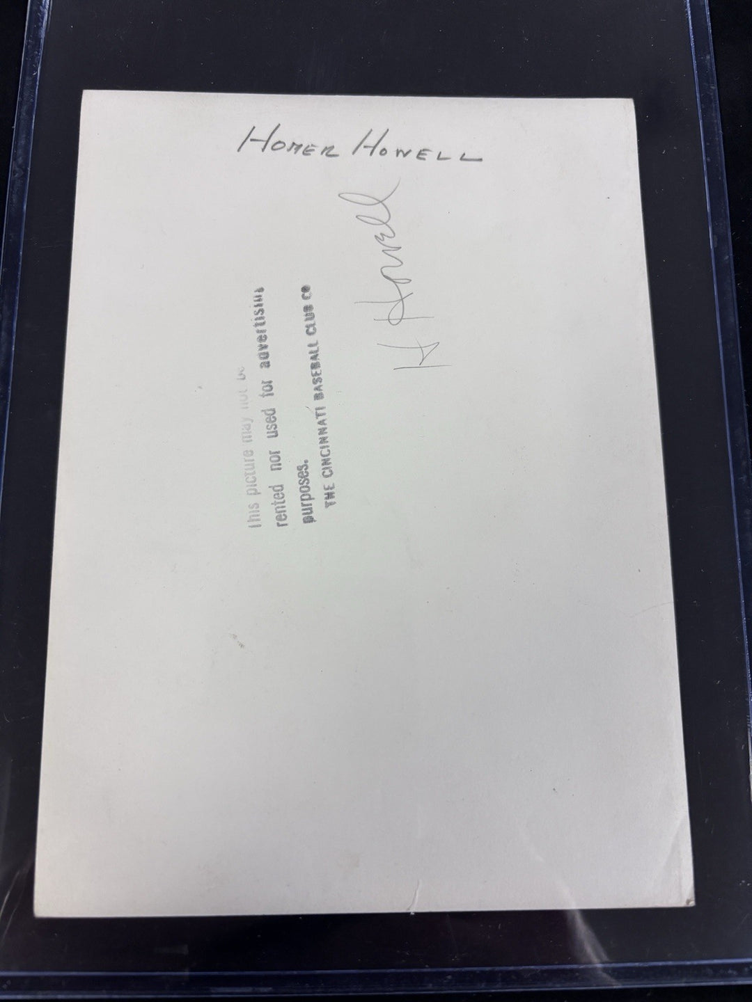 Homer Howell Circa 1950’s Cincinatti Reds Team Issued Photo