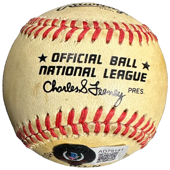 Willie McCovey Autographed Official National League Baseball HOF Giants BAS -