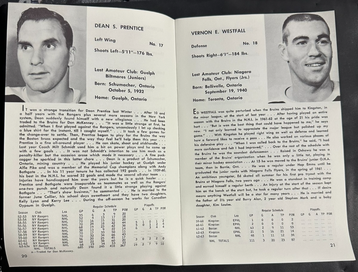 Vintage 1963-64 Boston Bruins Official Yearbook NHL