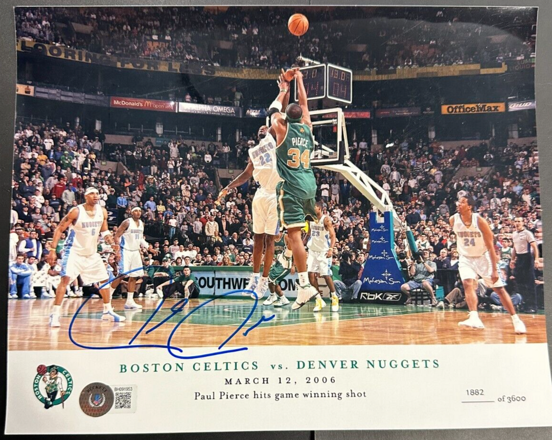 Paul Pierce Signed Boston Celtics March 12, 2006 Game Winning Shot Photo BAS