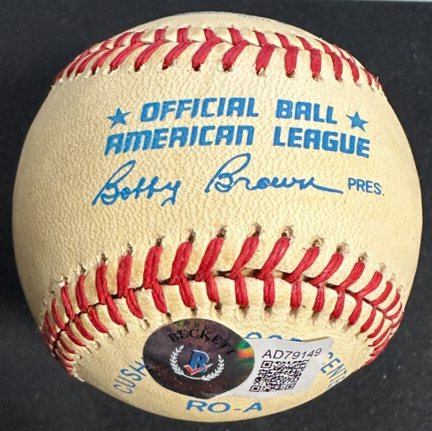 Brooks Robinson Autographed Official American League Baseball HOF BAS Orioles