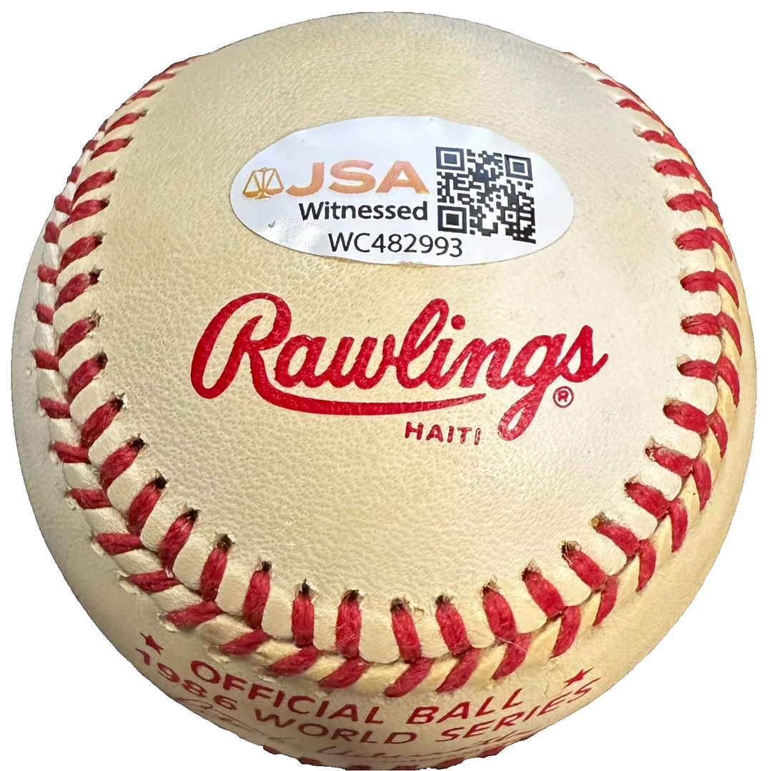 Marty Barrett Autographed 1986 World Series Baseball W/ 1986 ALCS MVP JSA