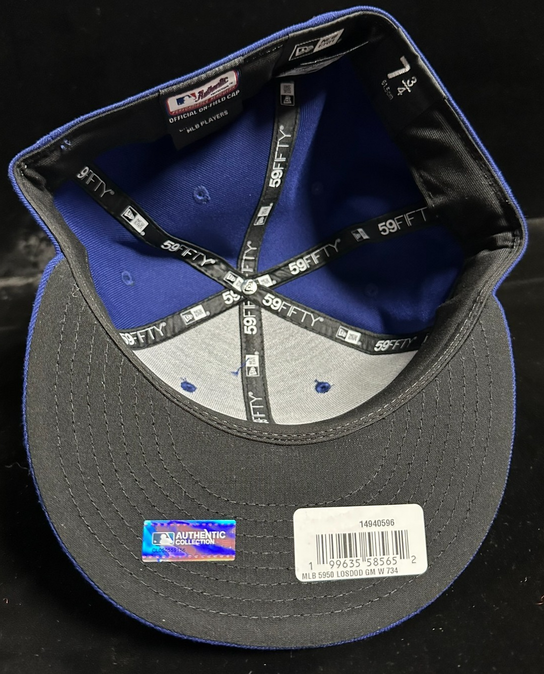 Los Angeles Dodgers 2025 Post Season Black & White 59FIFTY Fitted hat 7 3/4