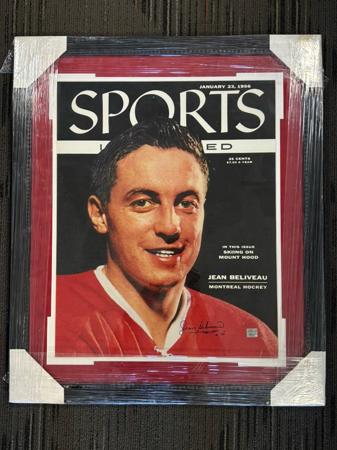Jean Beliveau Signed Photo 16x20 HOF Montreal Canadiens w /COA