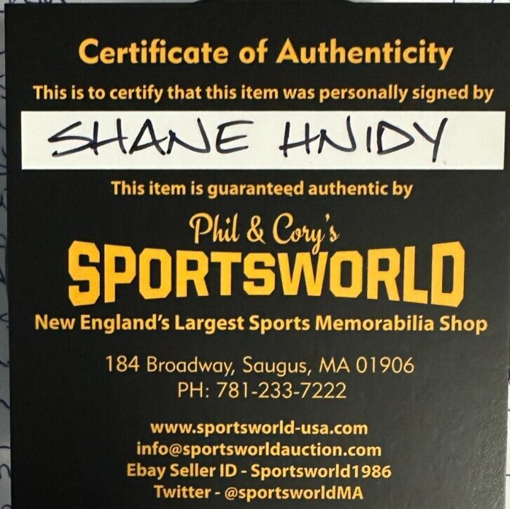 Shane Hnidy Autographed Boston Bruins Hockey Puck NHL