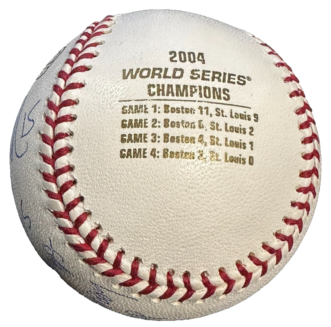 Kevin Millar Signed 2004 World Series Baseball W/04 WS Champs & Cowboy Up JSA