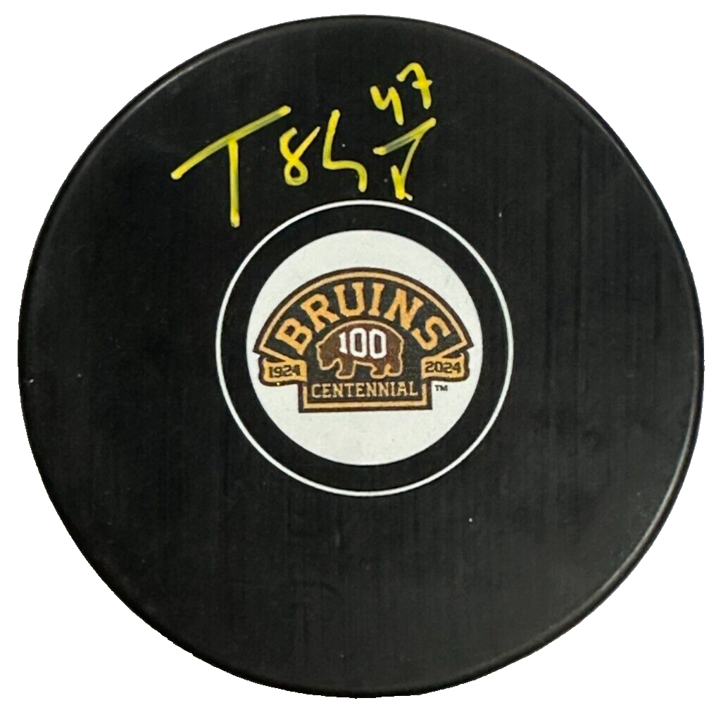 Torey Krug Autographed Boston Bruins 100th Anniversary Hockey Puck