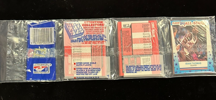1989 Fleer Basketball Rack Pack Michael Jordan Card on Front & Back