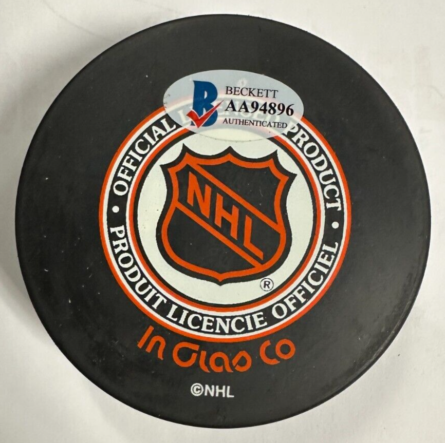 Andy Moog Autographed Montreal Canadiens Hockey Puck BAS