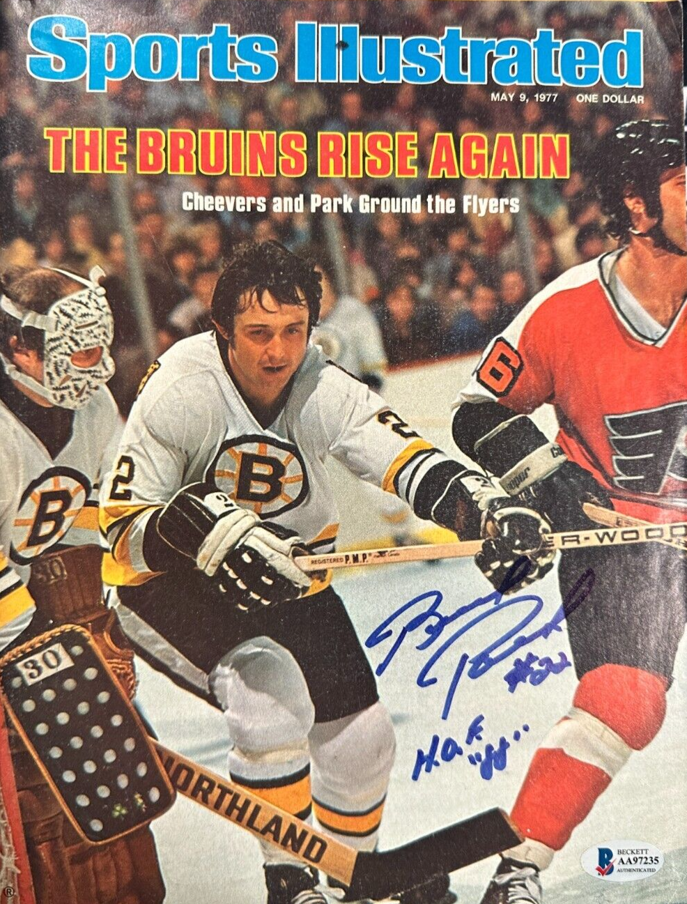 Brad Park Autographed 5/9/1977 Sports Illustrated W/ HOF 88 Bruins BAS