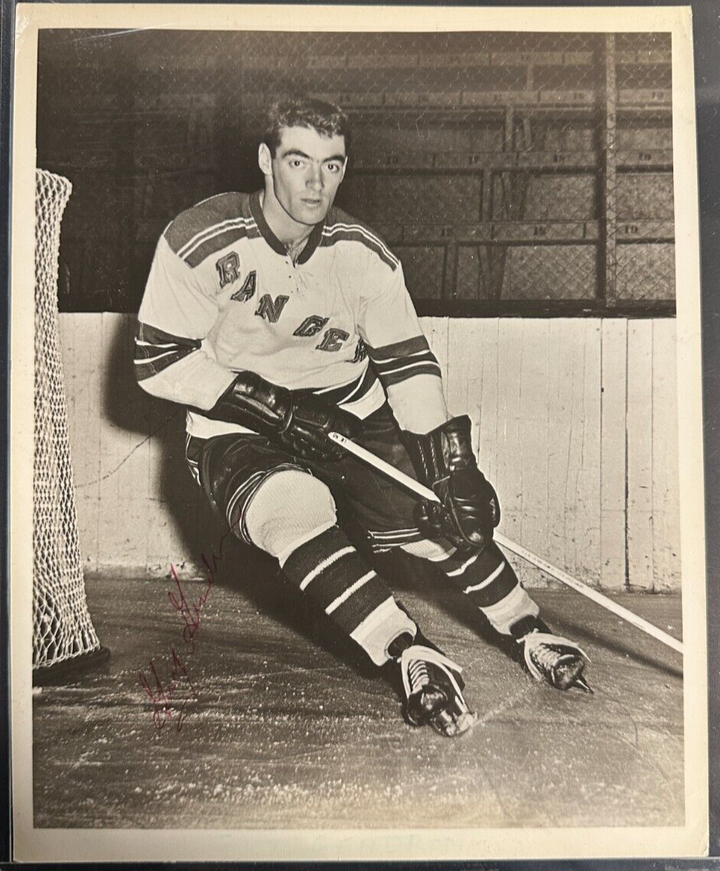 Guy Gendron Autographed Vintage New York Rangers 8x10 Photo NHL