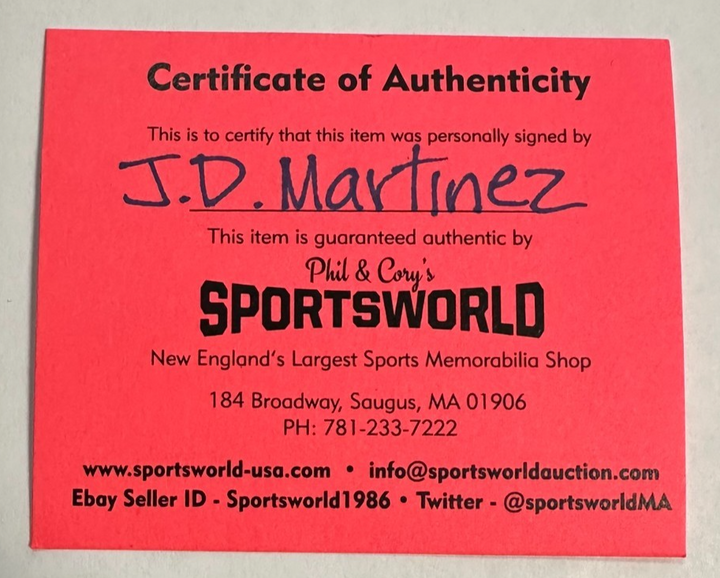 J.D. Martinez Autographed Official Major League Baseball Red Sox Dodgers
