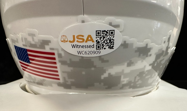 Will Campbell Autographed New England Patriots Salute to Service Mini Helmet JSA