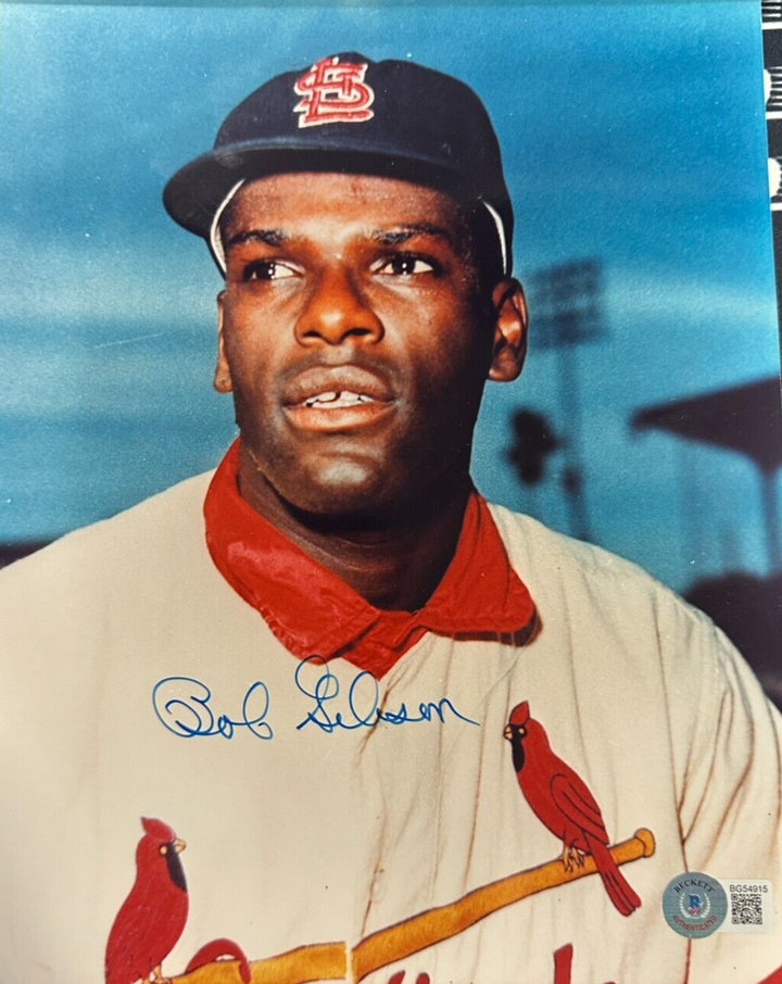 Bob Gibson Autographed St. Louis Cardinals 8x10 Photo BAS HOF