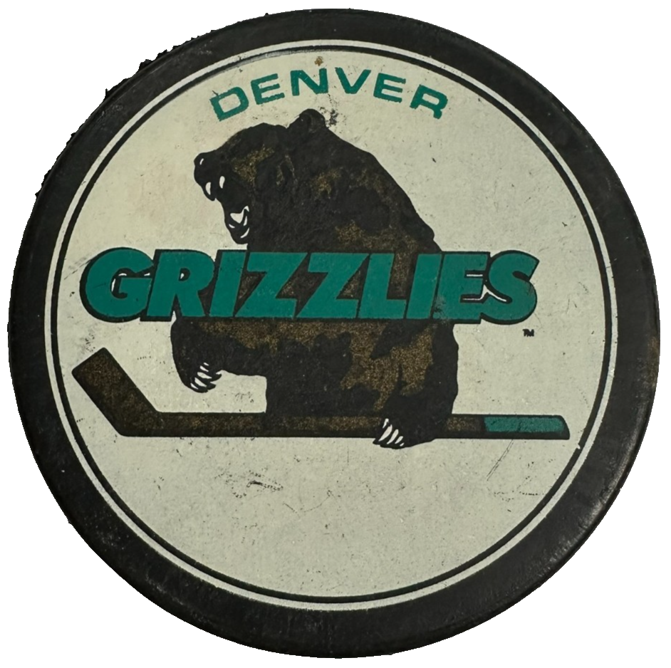 Vintage Denver Grizzlies Official Hockey Puck IHL