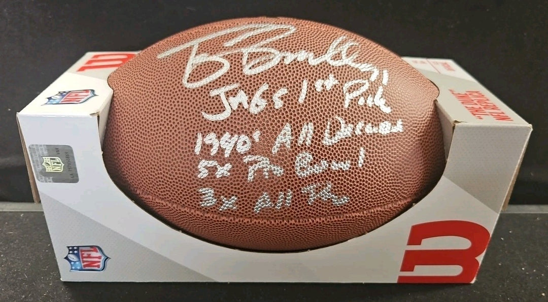 Tony Boselli Signed Wilson Duke Replica Football 4 Inscriptions PSA Holo