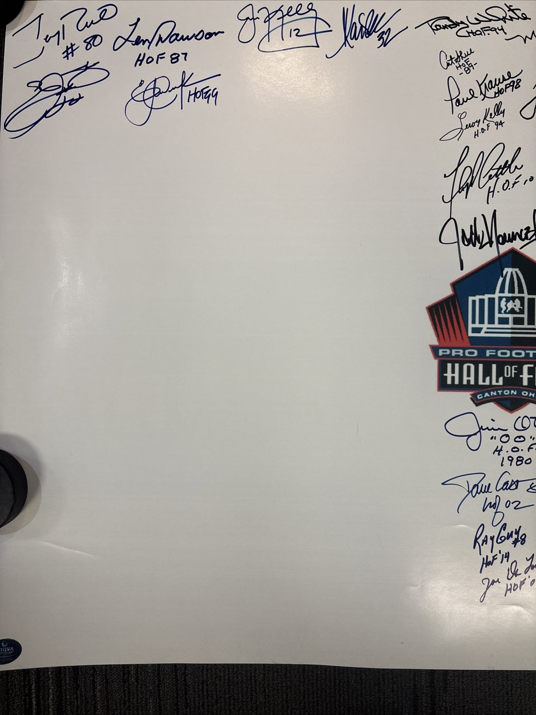 Pro Football Hall Of Fame Players Autographed Poster Jerry Rice Emmitt ...