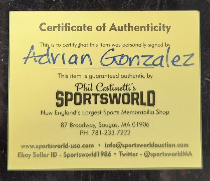 Adrian Gonzalez Autographed Inscribed ML Baseball Padres Red Sox Dodgers COA