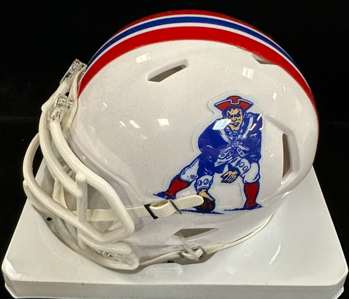 Will Campbell Autographed New England Patriots Throwback Speed Mini Helmet JSA