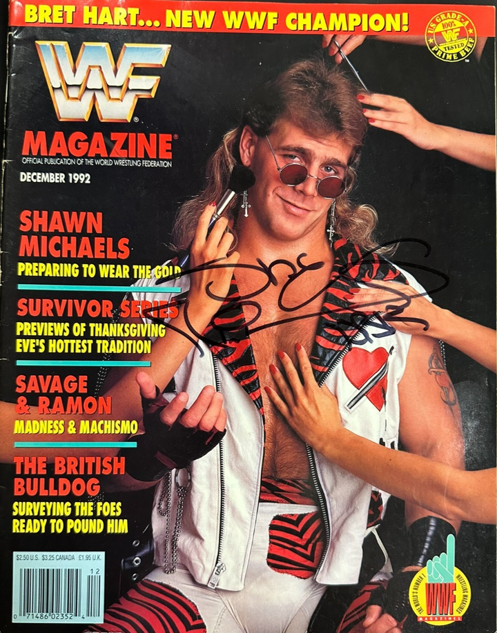 Shawn Michaels Autographed December 1992 Issue of WWF Wrestling Magazine