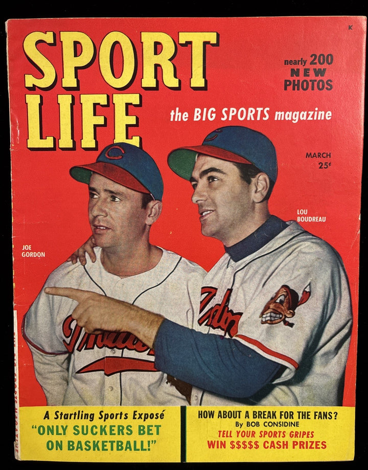 March 1949 Sport Life Magazine Lou Boudreau & Joe Gordon Indians
