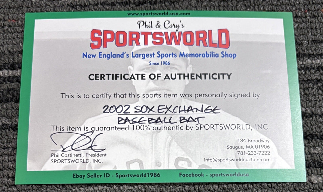 2002 Sox Exchange Fantasy Camp Signed Baseball Bat Johnny Pesky Gary Bell Etc.