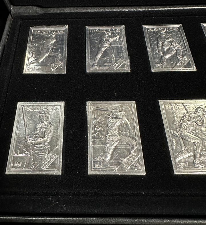 1988 Topps Gallery of Champions Baseball Set 12 Aluminum Replicas & Display Case