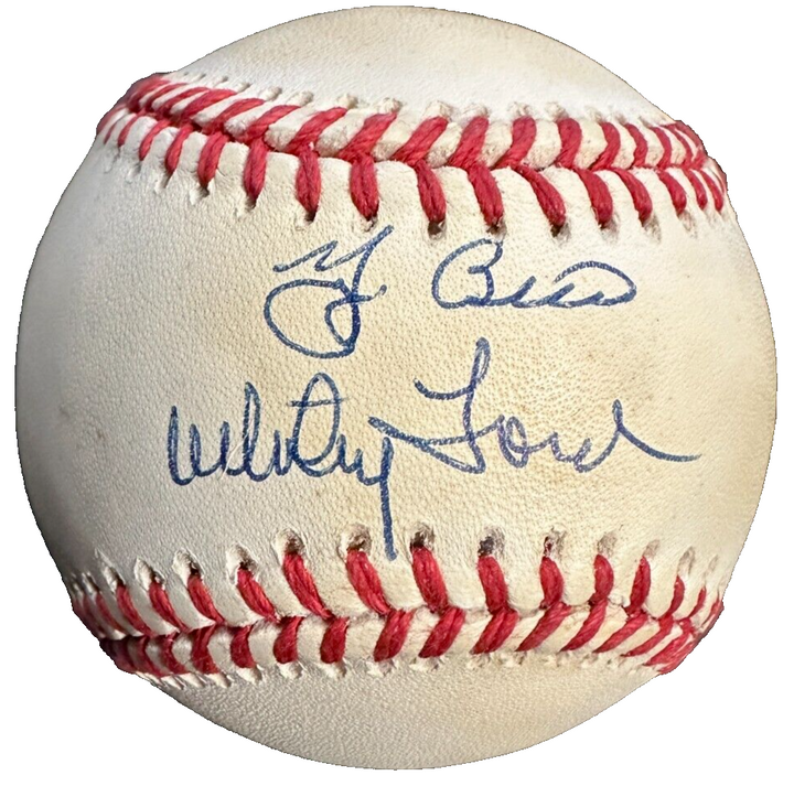 Yogi Berra & Whitey Ford Autographed American League Baseball HOF Yankees