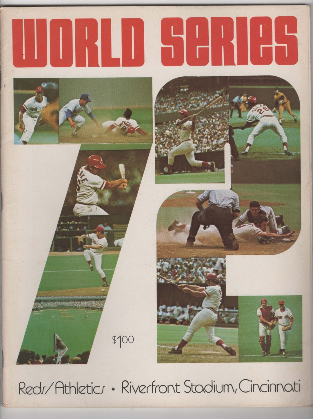 1972 World Series Program Oakland A's Vs Cincinnati Reds Game 6 Scored