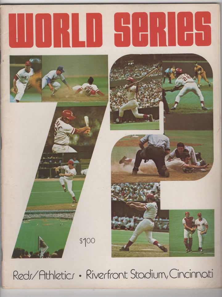 1972 World Series Program Oakland A's Vs Cincinnati Reds Game 6 Scored