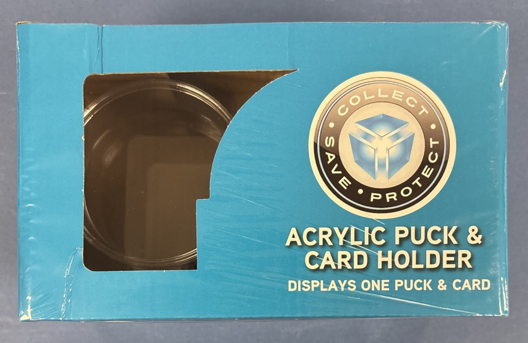 COLLECT SAVE PROTECT ACRYLIC HOCKEY PUCK AND CARD HOLDER