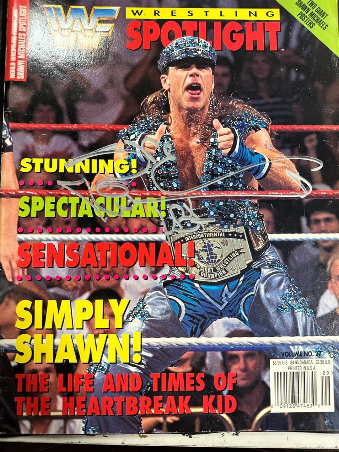 Shawn Michaels Autographed 1995 Issue of WWF Spotlight Wrestling Magazine
