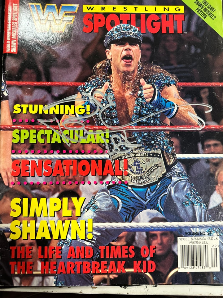 Shawn Michaels Autographed 1995 Issue of WWF Spotlight Wrestling Magazine