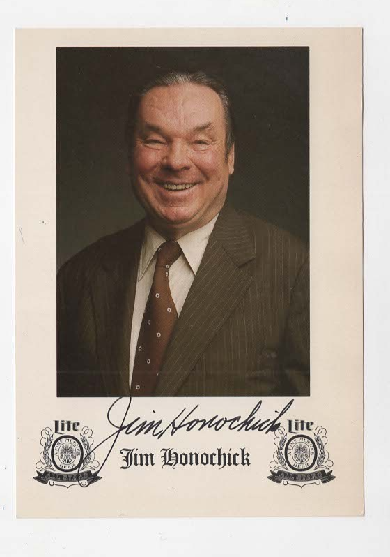 Jim Honochick Autographed Lite Beer Promo Photo MLB Umpire JSA