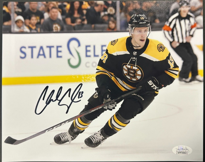 Charlie Coyle Autographed 8x10 Photo Boston Bruins JSA