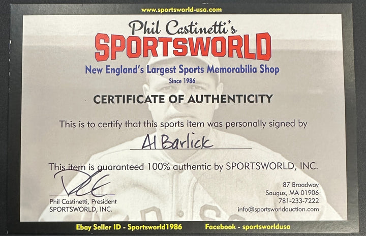 Al Barlick Autographed MLB Hall Of Fame Postcard MLB