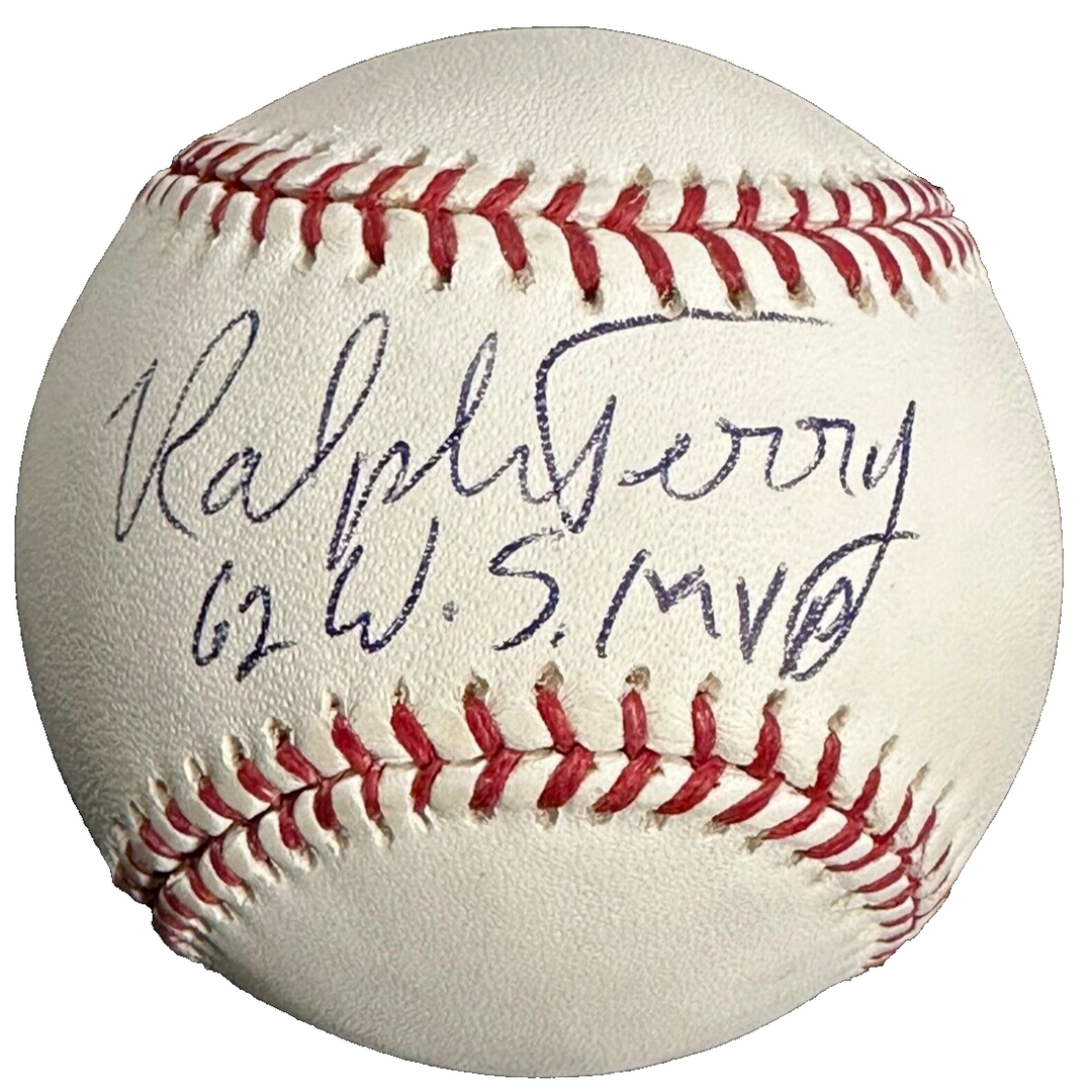 Ralph Terry Autographed Official Major League Baseball W/ 62 WS MVP Isnc Yankees