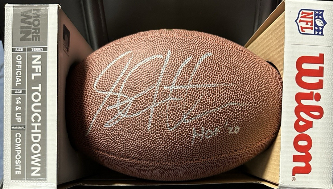 Steve Hutchinson Autographed Wilson NFL Football W/ HOF 20 Insc Seahawks