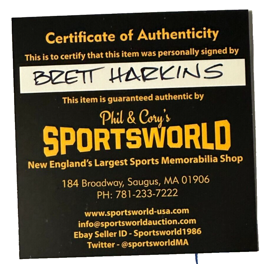 Brett Harkins Autographed Boston Bruins Hockey Puck NHL