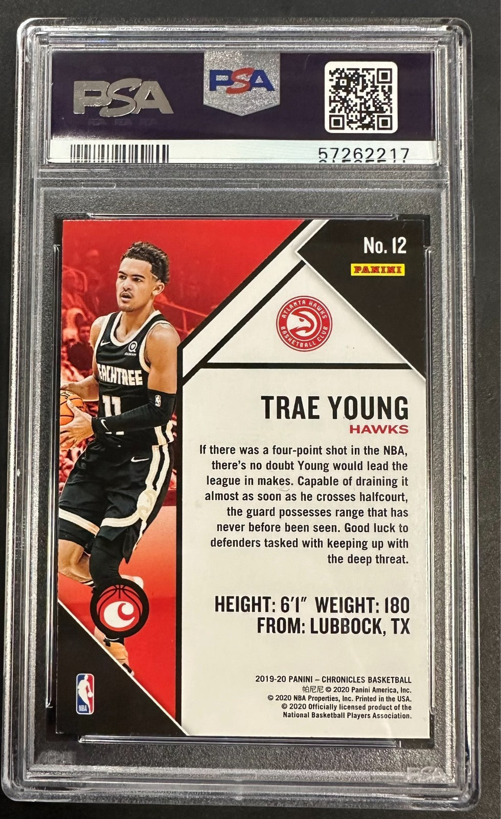 2019 Panini Chronicles Trae Young Card #12 PSA 9 Mint Hawks