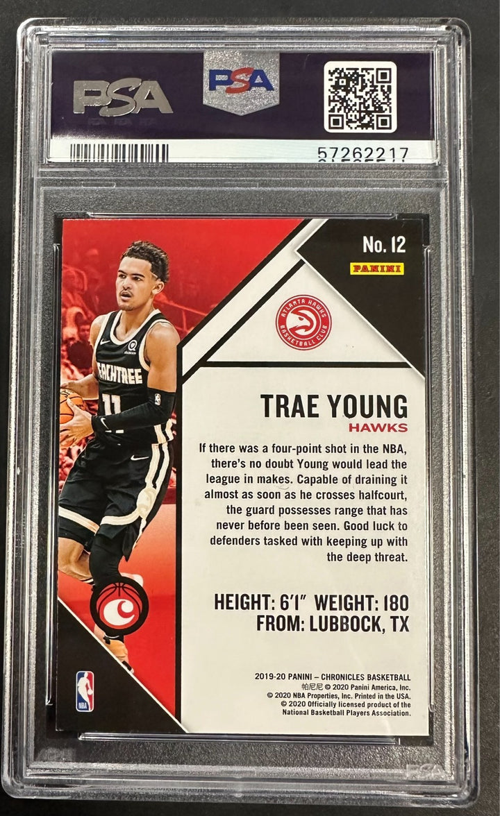 2019 Panini Chronicles Trae Young Card #12 PSA 9 Mint Hawks