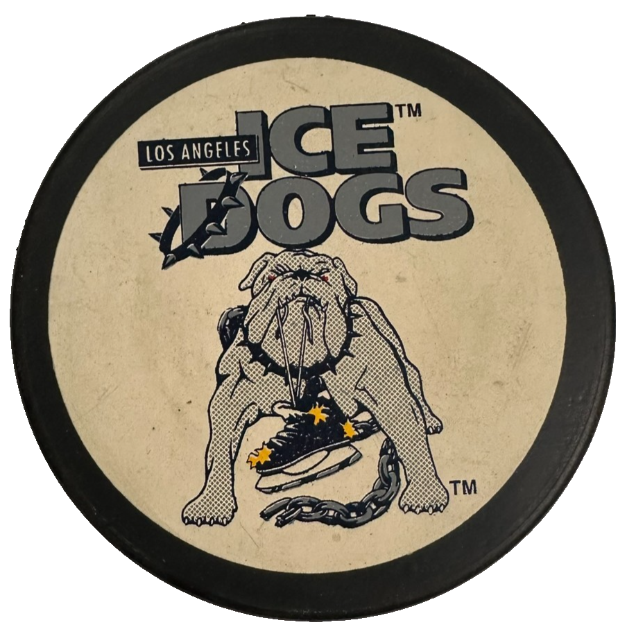 Vintage Los Angeles Ice Dogs Official Hockey Puck IHL