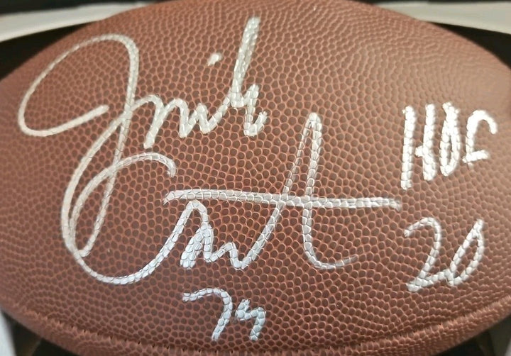 Jimbo Covert Signed HOF Inscribed Wilson NFL Bronze Football Schwartz COA