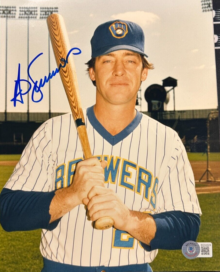 Ted Simmons Autographed Milwaukee Brewers 8x10 Photo HOF BAS