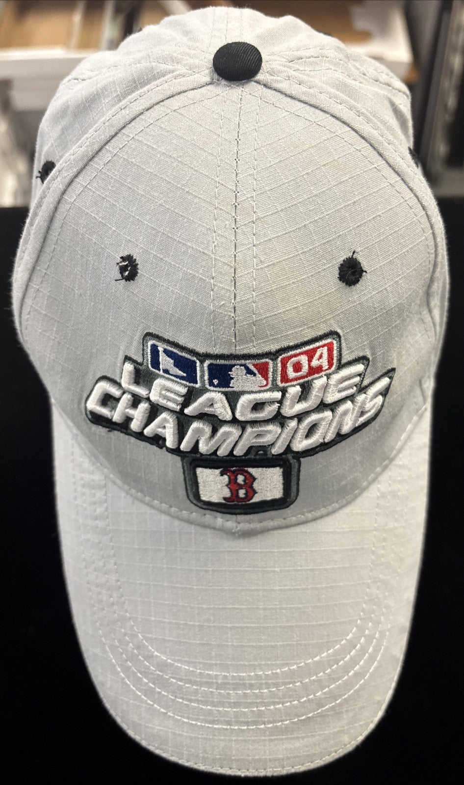 2004 Boston Red Sox New Era Hat One Size Fits All Grey League Champions MLB