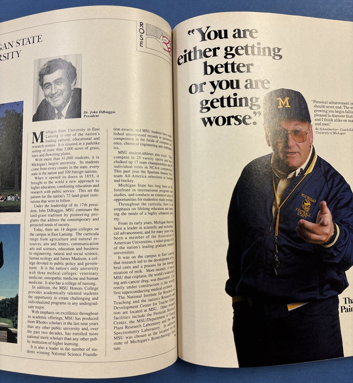 74th Rose Bowl Football Program Michigan State MSU vs USC 1987